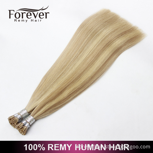 Forever hair extension factory double drawn aliexpress piano color straight 100 indian remy human pre-bonded hair extensions